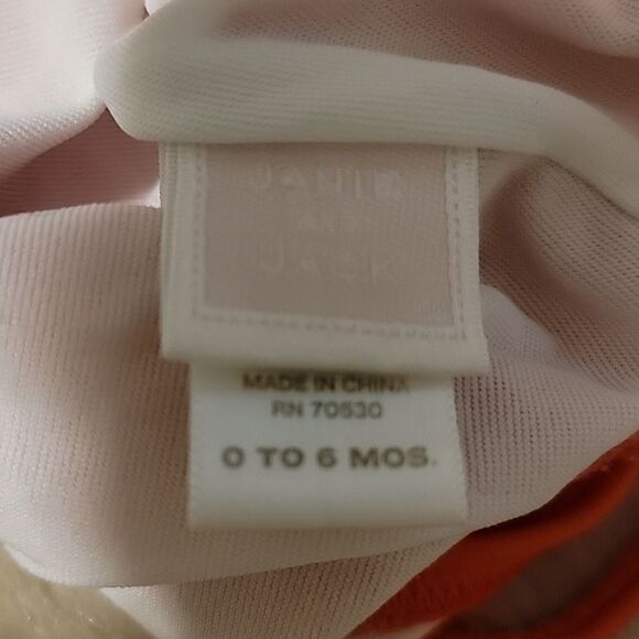 JANIE AND JACK ORANGE FLORAL SWIM SUIT, SIZE 0-6 MONTHS - Picture 4 of 5